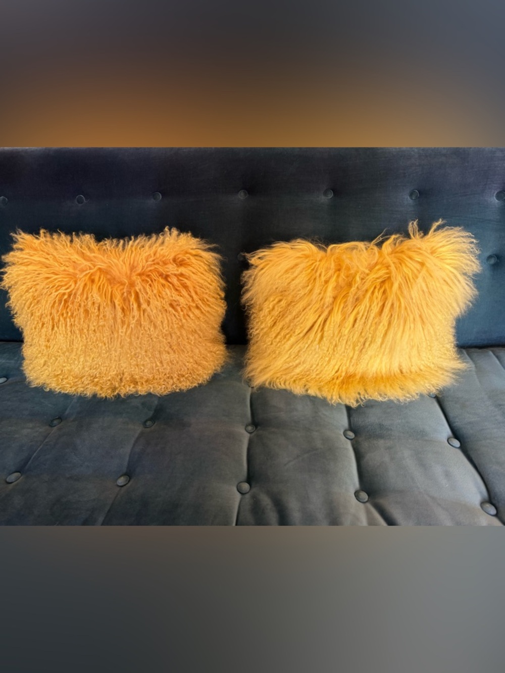 West Elm Mongolian Lamb Pillows (2)
